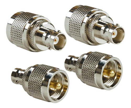 4 Conector Bnc Dama Uhf Pl259 Tm Rf Coaxial Adaptador