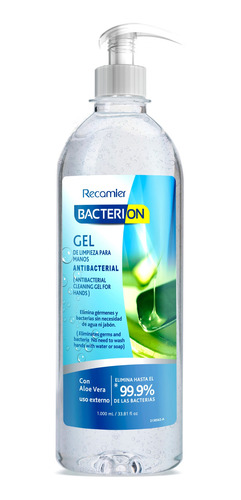 Gel Antibacterial Aloe Vera 1000ml - mL a $16