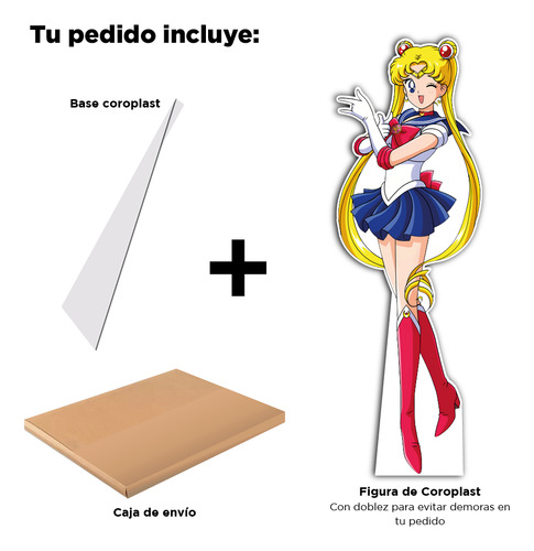 Figura Sailor Moon Usagi Base Solida Tamaño Real Coroplast Modelo 1
