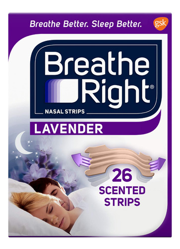 Breathe Right Bandas Nasales Con Esencia De Lavanda, Sin F&a