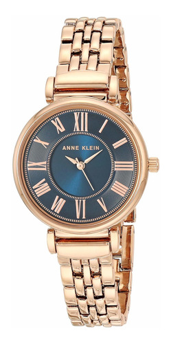 Reloj Mujer Anne Klein Ak-2158nvrg Cuarzo 30mm Pulso Dorado