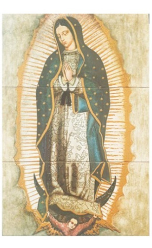 Virgen De Guadalupe Mural 60x90 Azulejo Cerámica Mosaico T