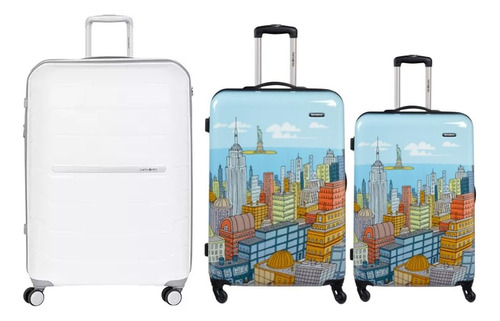 Set Valijas Samsonite 3 Piezas 4 Ruedas New York Exclusivo