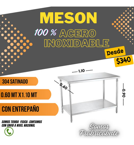 Mesón En Acero Inoxidable 