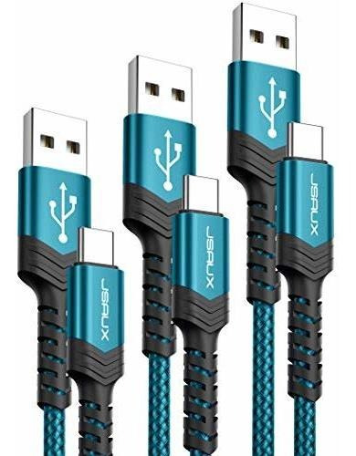 3 Cables Trenzados Usb-a A Usb-c 1mt/2mt/3mt Jsaux -mg81