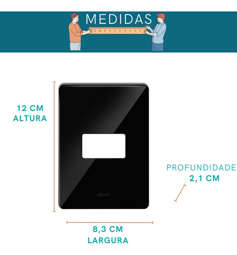 Placa De 1 Posto Com Suporte 4x2 Grafite Simon 20