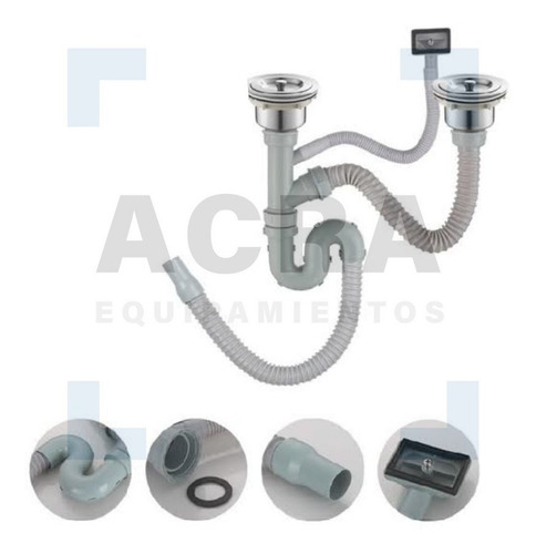 Pileta Y 1/2 +griferia+dispensador+rejilla+válvulas!! Acra