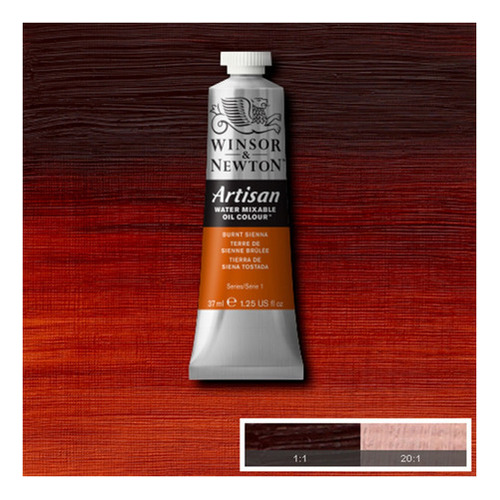 Tinta Óleo Solúvel Água Winsor & Newton Artisan 37ml S1 Cor 074 Burnt Sienna