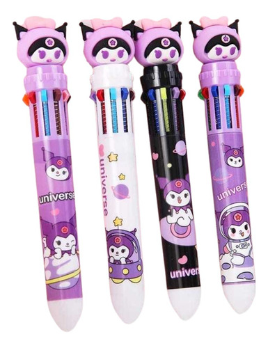 Caneta 10 Cores Kawaii Sanrio Kuromi - Sortida