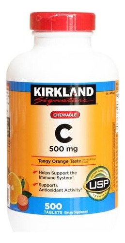 Kirkland Vitamina C 500mg - 500 Cápsulas Mastigáveis