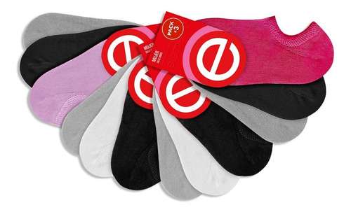Pack X 3 Pares Medias Elemento Invisibles Mujer Lisas