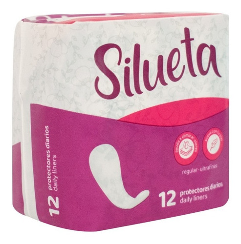 Imagen 2 de 2 de Protectores Diarios Silueta 3 Paq De 12 Und C/u