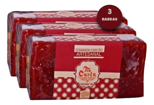 Doce de kit com 3 goiabada cascão tia carla 500g (ponte nova - mg) Goiabada Cascão