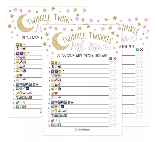 25 Twinkle Twinkle Emoji Pictionary Baby Shower Games Ideas | Meses con ...