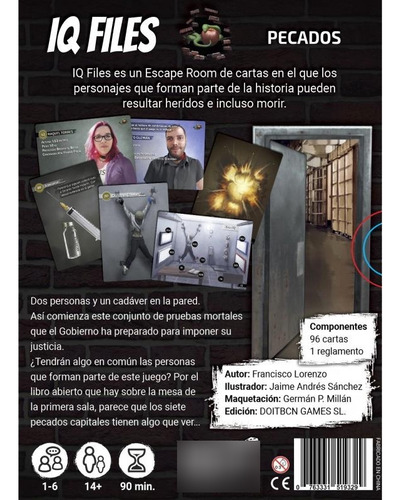 Juego De Mesa Cartas Escape Room Iq Files Pecados Español
