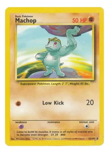 ポケモンカード Machop Base Set Card Pokémon - Machop 52/102 Base Set - Básica Original