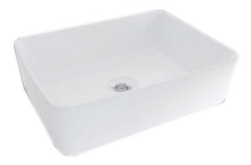 Bacha Pileta Ceramica Apoyo Baño Rectangular 47x37x13 Blanca Acabado Brillante Color Blanco