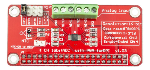 Modulo Convertidor Analógico A Digital Ads1115 16 Bits Para