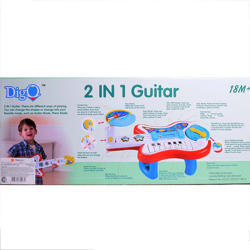 Imagen 6 de 9 de Guitarra Y Mesa Didáctica 2 En 1 Musical Con Luz Y Sonido