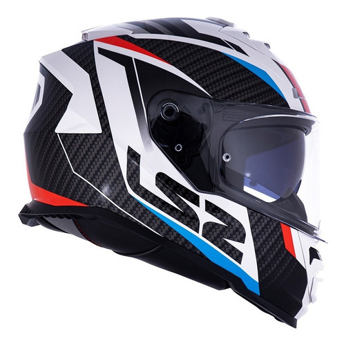 Capacete Ls2 Ff800 Storm Racer Cor Branco/Azul Tamanho do capacete 56/S