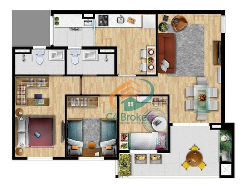Imagem 19 de 20 de Apartamento À Venda, 74 M² Por R$ 470.000,00 - Jardim Flor Da Montanha - Guarulhos/sp - Ap0191