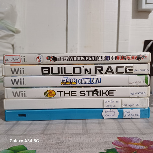 Lote 6 Jogos Nintendo Wii Pga Bass Pro Simcity Uwi-lot4 (Usado)