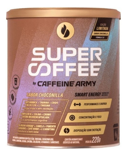 Suplemento em pó Caffeine Army  SuperCoffee 3.0 proteína SuperCoffee 3.0 sabor  choconilla em pote de 220g