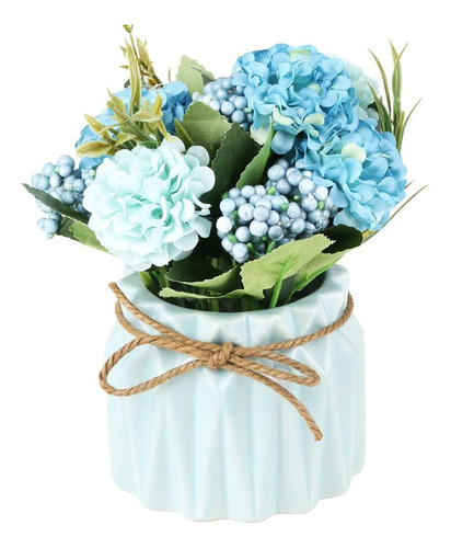 Supniu Artificial Hydrangea Bouquet With Small Ceramic Va Ac