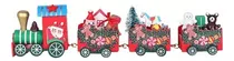 Comprar Trencito Navideño Rojo En Madera Tren Y 3 Vagones Decorativo