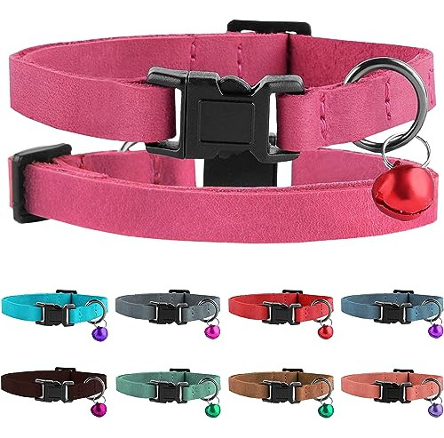 Murom Breakaway Collar De Piel Para Gatos Con Campana