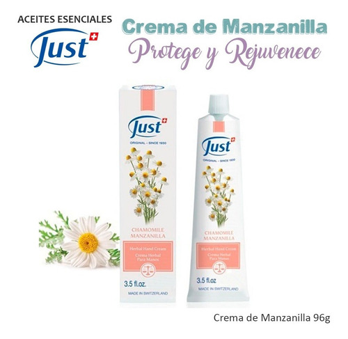 Imagen 2 de 7 de Crema De Manzanilla Swiss Just 96g Tamaño Grande Y Envío