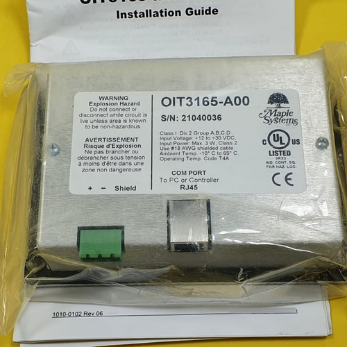 Maple Systems Oit3165-a00 Operator Interface Panel