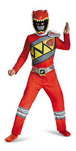 Disfraz Disfraz Rojo Ranger Dino Charge Clásico, Pequeño