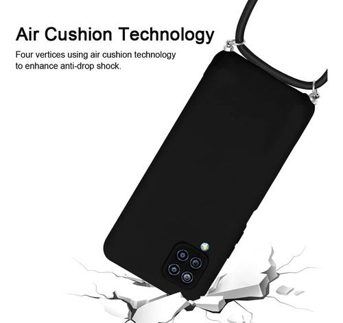 Funda Silicona Para Galaxy A12/m12 Con Cordón Ajustable+mica