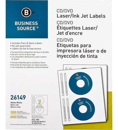 Business Source Cd Dvd Laser Etiqueta Inyeccion Tinta