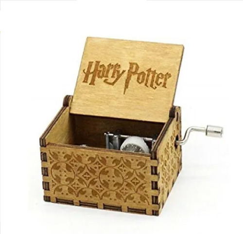 Caja Musical Harry Potter Tema De Hedwing  Madera Negro Azul