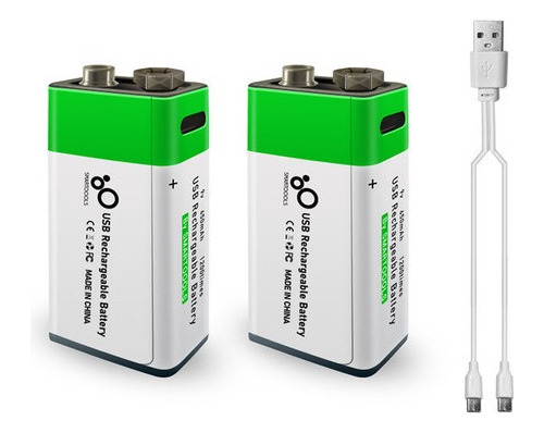 Tipo-c Puerto Recargable 9v Batería De Litio 650mah Alto