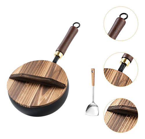 Panela De Ferro Wok Presunto Frito Frito Chinês Para