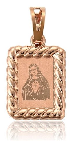 Fino Dije Virgen María Medalla Con Collar