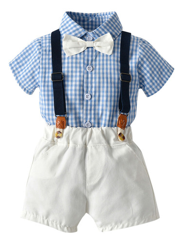 Camiseta A Cuadros Con Pajarita Para Bebés Y Niños Pequeños