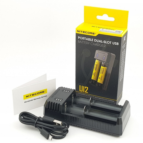 Imagen 2 de 10 de Cargador De Baterias Ui2 Usb Nitecore 2 Slot Display 18650