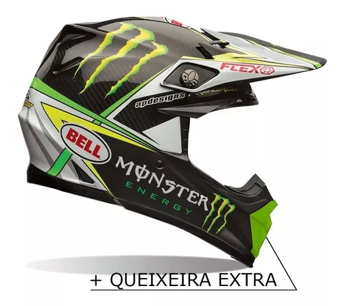 Capacete Bell Moto-9 Flex Monster Verde Preto S2r