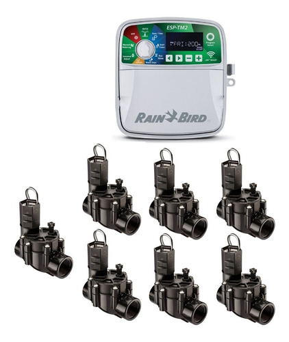 Sistema 8 Estaciones Riego Rain Bird: Controlador + Valvulas