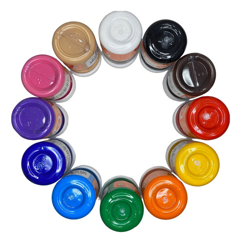 Set Pintura Acrílica Politec 20ml Colores Básicos 12 Piezas