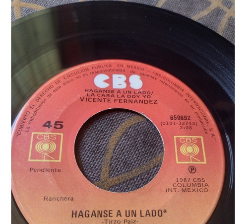 Lote Discos De Acetato Vinilo Vicente Fernández Ranchera (Usado)