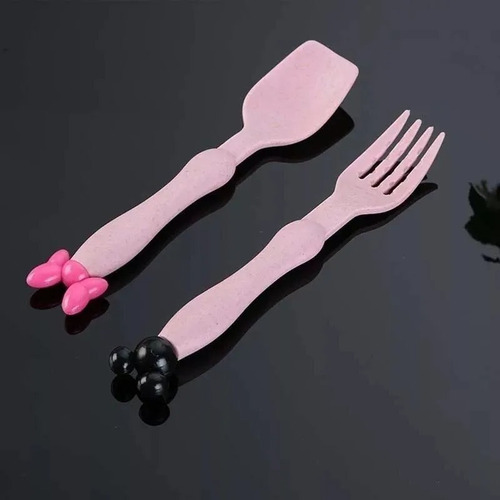 Cubierto Portátil Ecológico Diseño Micky Minni Fibra Trigo