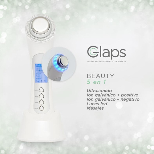 Imagen 5 de 10 de Glaps Beauty 5 En 1 Ultrasonido Ion Galvanico Led Masajes