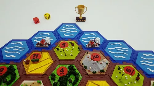 Catan 3d para 4 Jogadores - Jogo de Tabuleiro ( Isi 3d )