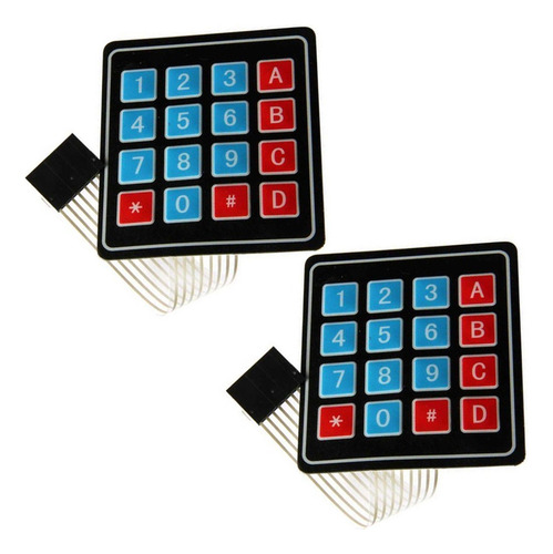 2 Piezas Teclado Matriz 4x4 Para Arduino