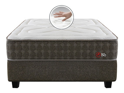 Cama Americana Forli Bio Queen+colchón+2 Almohadas Visco100%